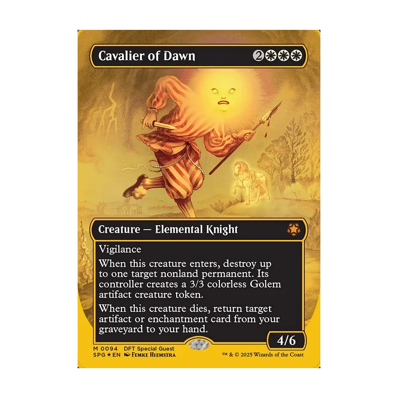 Cavalier of Dawn (Borderless) (First-Place Foil) - Special Guests (Foil Near Mint)