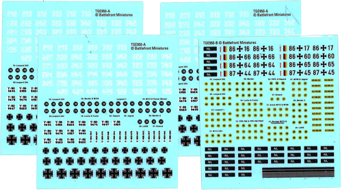 WWIII Team Yankee: West German Decal Set