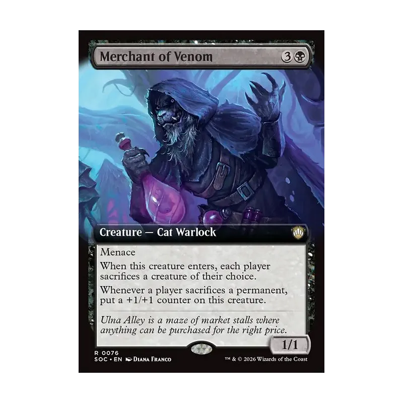 Merchant of Venom (Extended Art) - Secrets of Strixhaven Commander (Near Mint)
