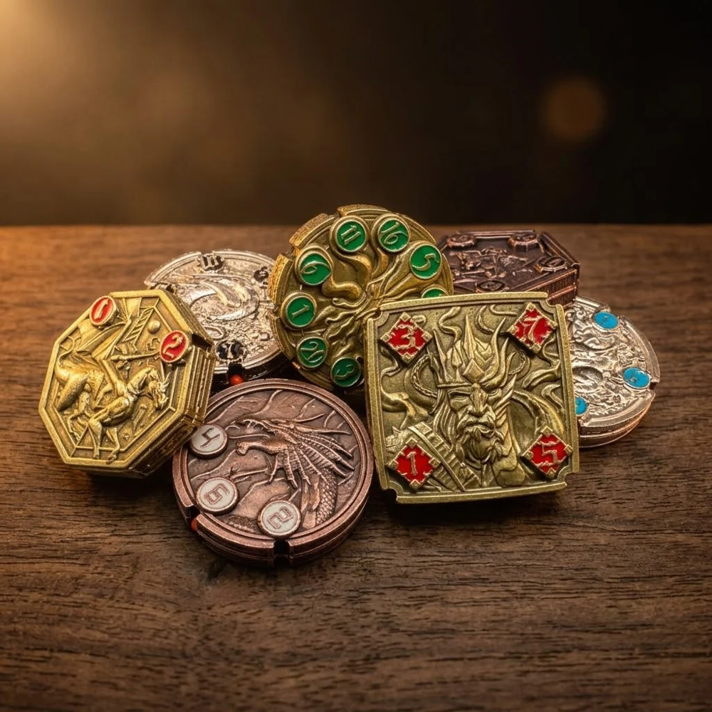 FlipDie Metal Dice Coin Set: Dragon (7) (New Arrival)