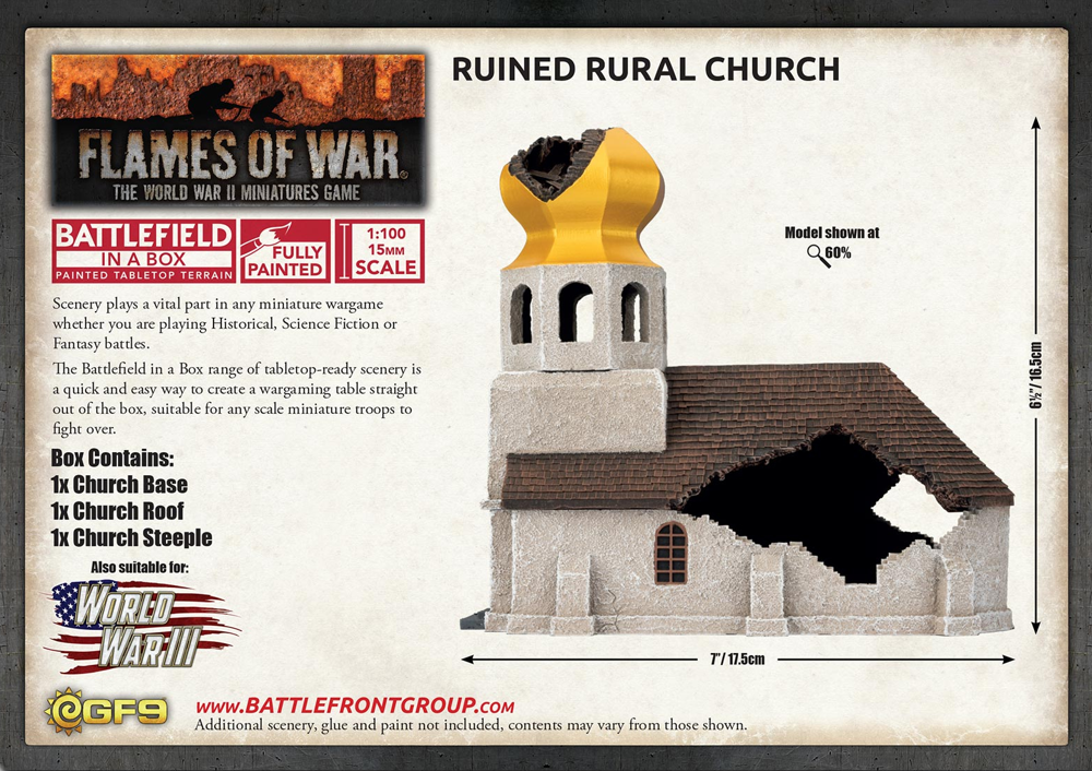 Flames of War: Battlefield in a Box - Ruined Rural Church (New Arrival)