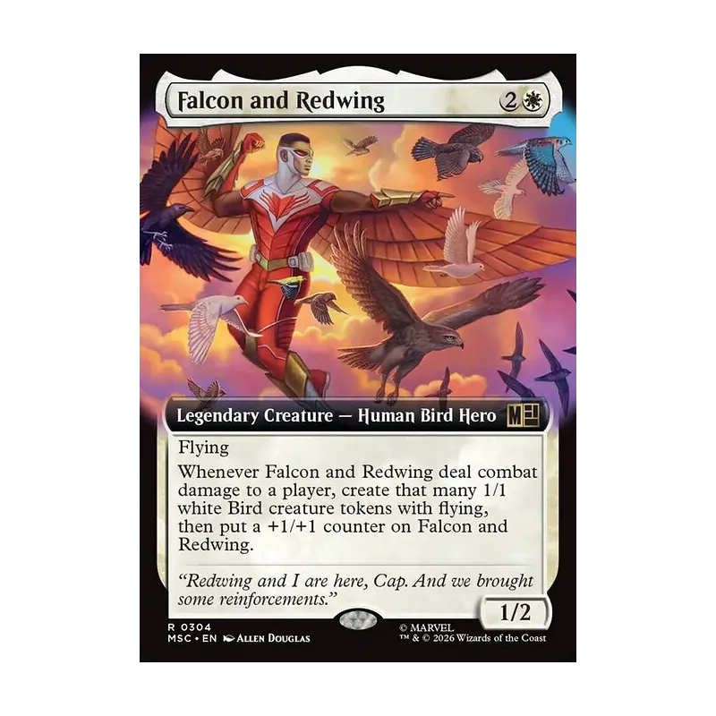 Falcon and Redwing (Extended Art) - Marvel Super Heroes Commander (Near Mint)