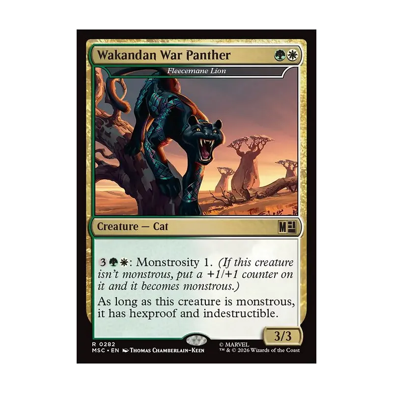Wakandan War Panther / Fleecemane Lion (Surge Foil) - Marvel Super Heroes Commander (Foil Near Mint)