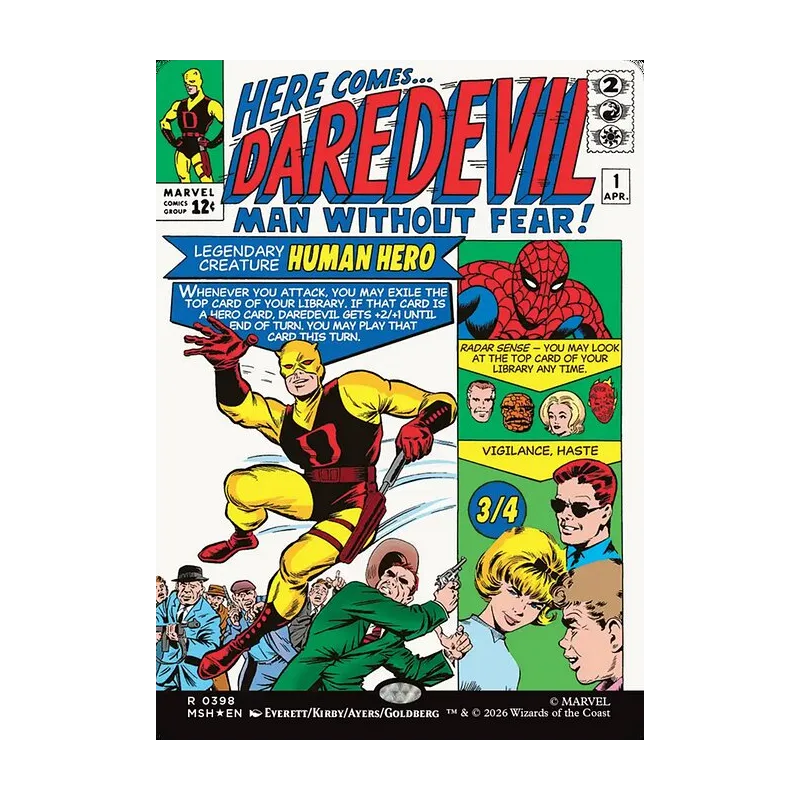 Daredevil, Man Without Fear (Borderless) (0398) - Marvel Super Heroes (Foil Near Mint)