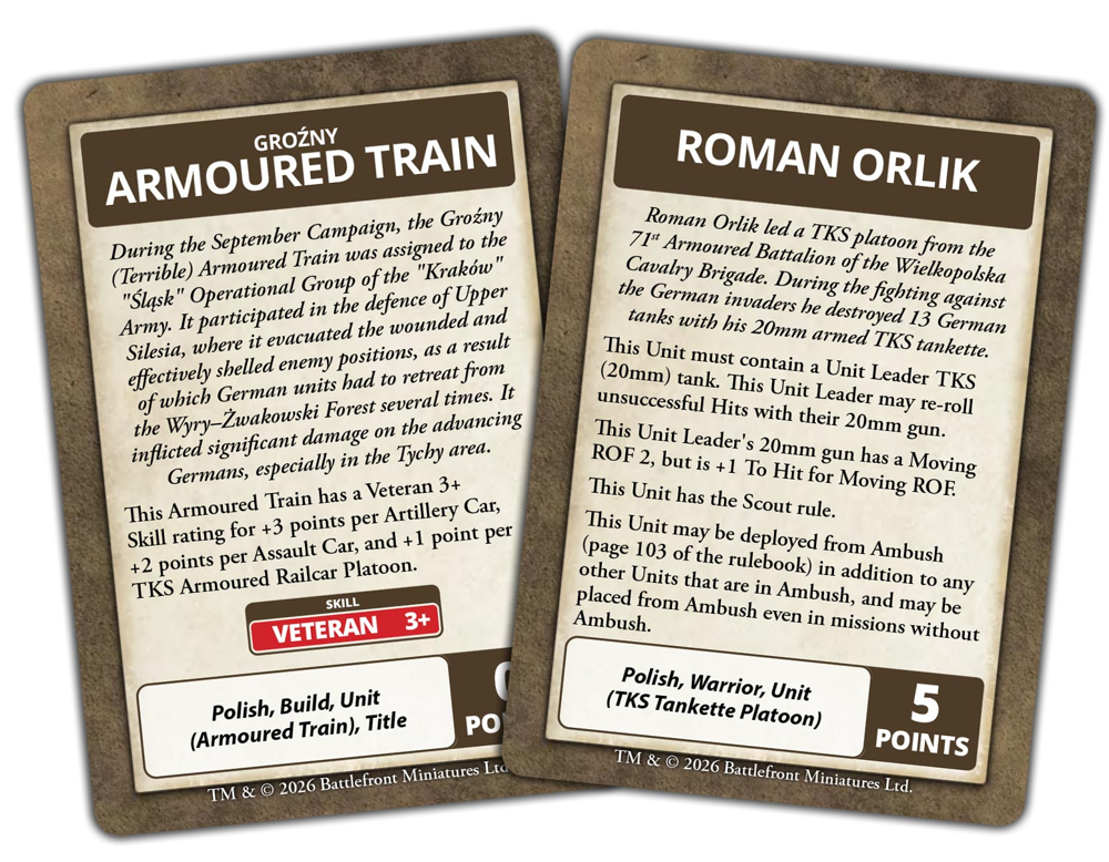 Flames of War WW2: Barbarossa: Polish - Command Cards (Preorder)