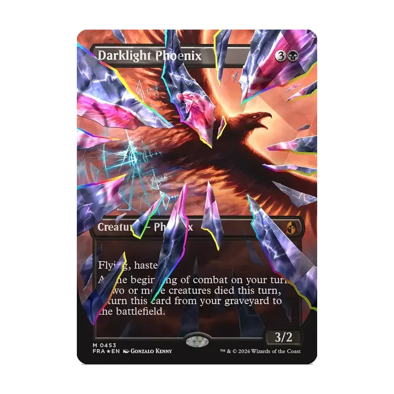 Darklight Phoenix (Borderless) (Facet Foil) (0453) - Reality Fracture (Foil Near Mint)