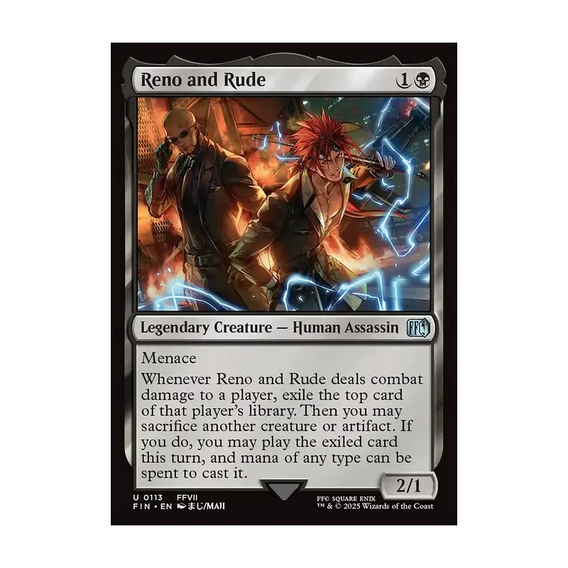 reno mtg card and Rude Then you may sacrifice another creature or artifact MTG: Reno and Rude (U0113)