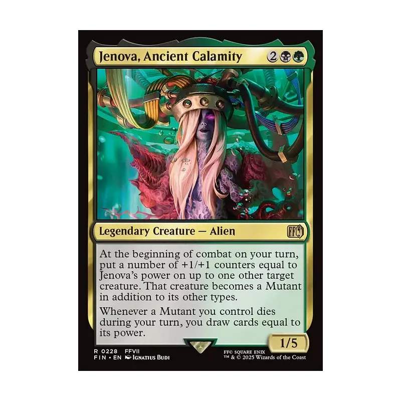 jenova final fantasy mtg PULL OF THE BOX! Jenova, Ancient Calamity Straight out of a Magic: The Gathering booster box and WOW this card is pure menace. The artwork? Insane. The you draw cards equal to its power. Magic the gathering final fantasy
