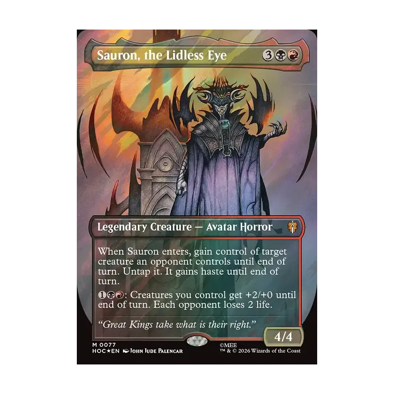 Sauron, the Lidless Eye (Borderless) (Surge Foil) - The Hobbit Eternal (Foil Near Mint)