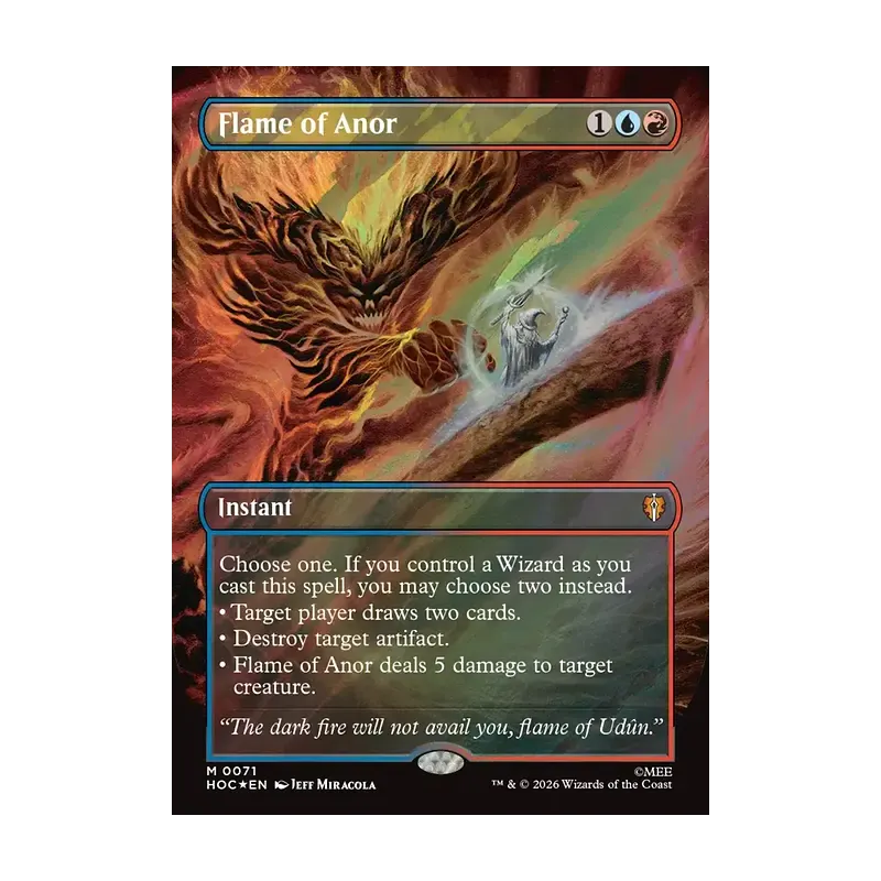 Flame of Anor (Borderless) (Surge Foil) - The Hobbit Eternal (Foil Near Mint)