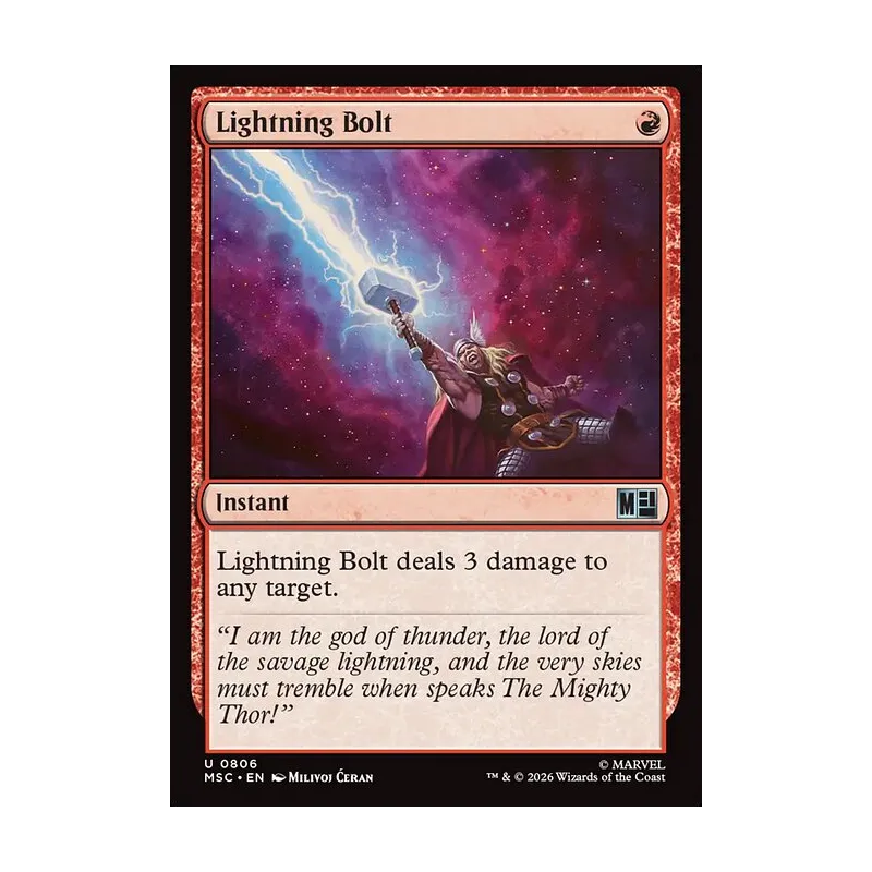lightning bolt mtg card Print Hasnt she heard of knocking Lightning Bolt | Marvel Super