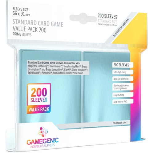 Prime Sleeves: Standard Card Game Value Pack (200) Prime Sleeves: Standard Card Game Value Pack (200)