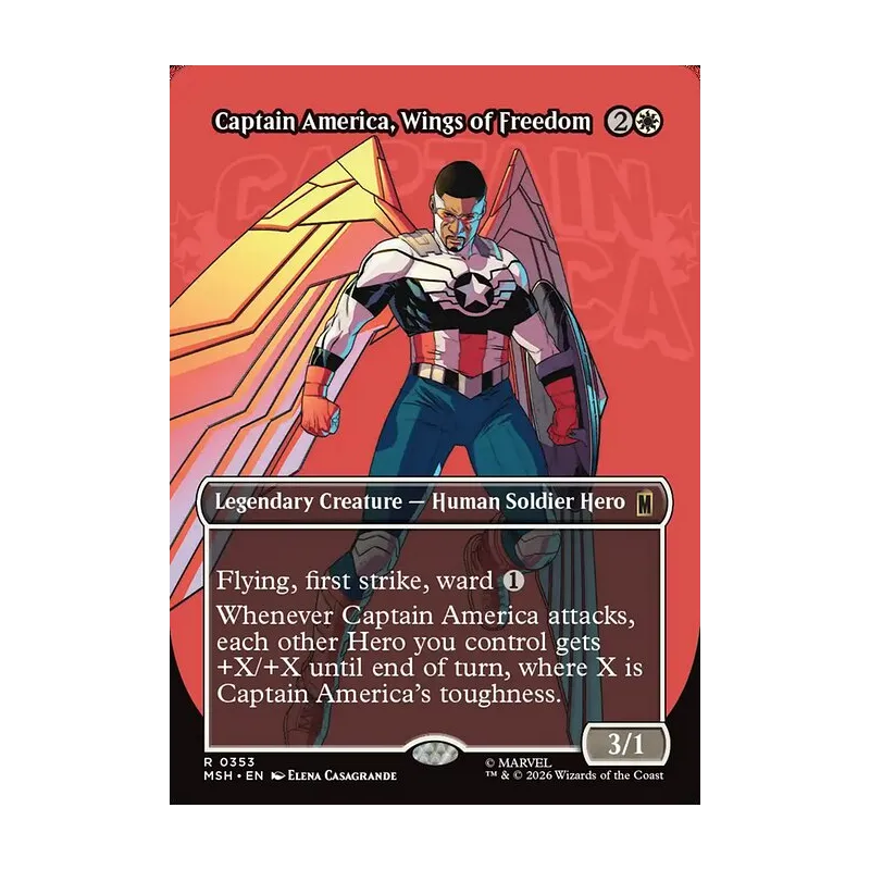 Captain America, Wings of Freedom (Borderless) - Marvel Super Heroes (Near Mint)