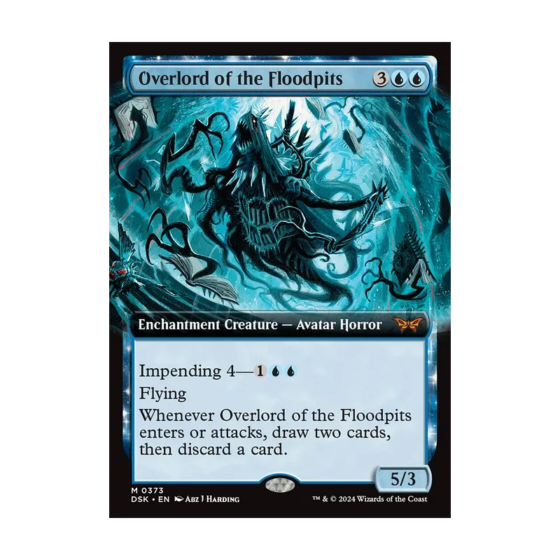 Overlord of the Floodpits (Extended Art) - Duskmourn: House of Horror (Near Mint)