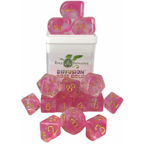 R4I Dice w/ Arch'd4: Diffusion - Rose Gold (15) (Last Chance) R4I Dice w/ Arch'd4: Diffusion - Rose Gold (15) (Last Chance)