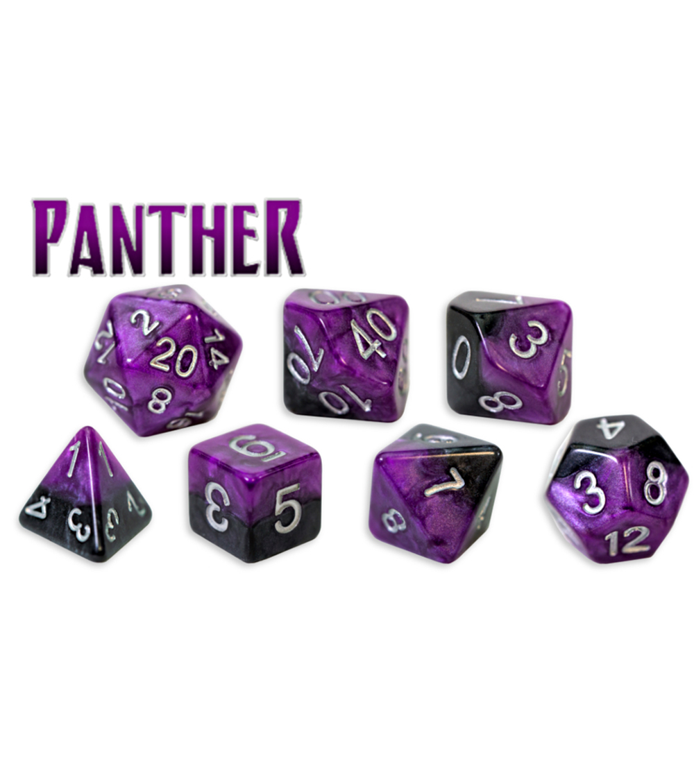 Halfsies Dice Set: Panther (7)