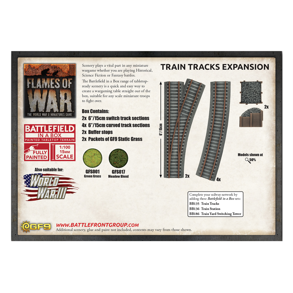 Battlefield in a Box: Flames of War - Train Tracks Expansion (8) (New Arrival)