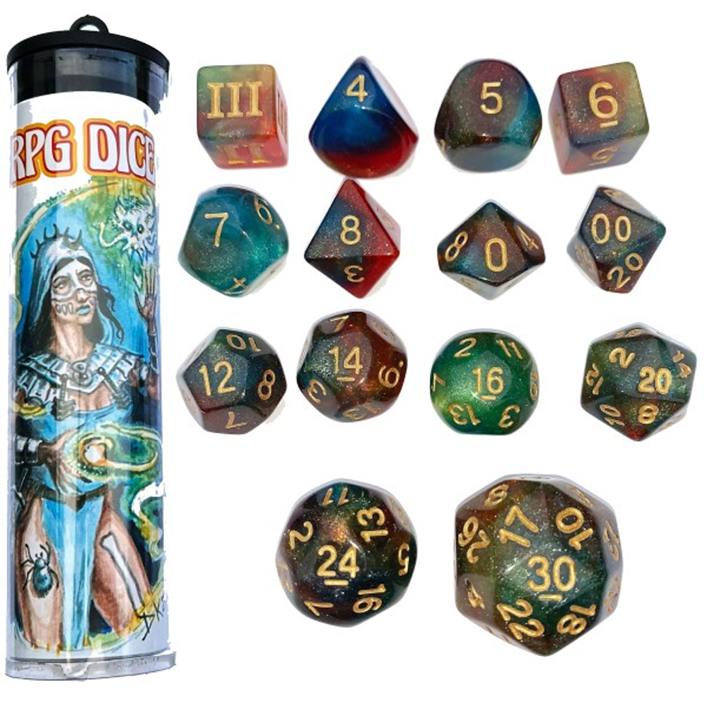 Dungeon Crawl Classics Dice: Motes of Mercurial Magi (14) Dungeon Crawl Classics Dice: Motes of Mercurial Magi (14)