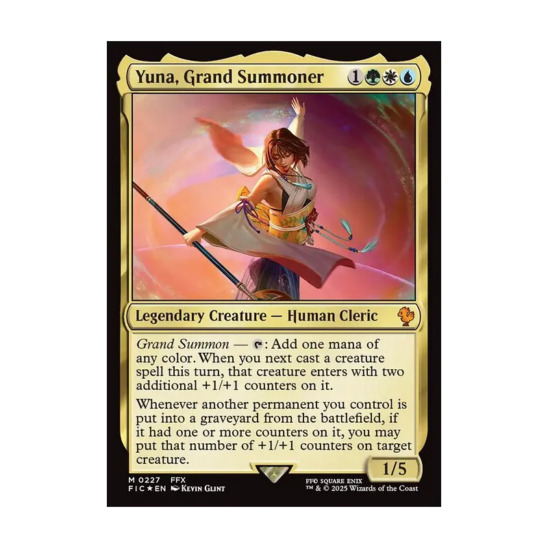 Yuna, Grand Summoner (Surge Foil) - Final Fantasy Commander (Foil Near Mint)