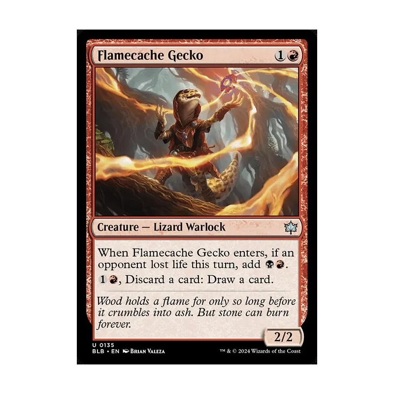 Flamecache Gecko - Bloomburrow (Near Mint)