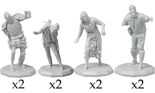 Monster Adventure Minis: Unpainted - Zombies (8) Monster Adventure Minis: Unpainted - Zombies (8)