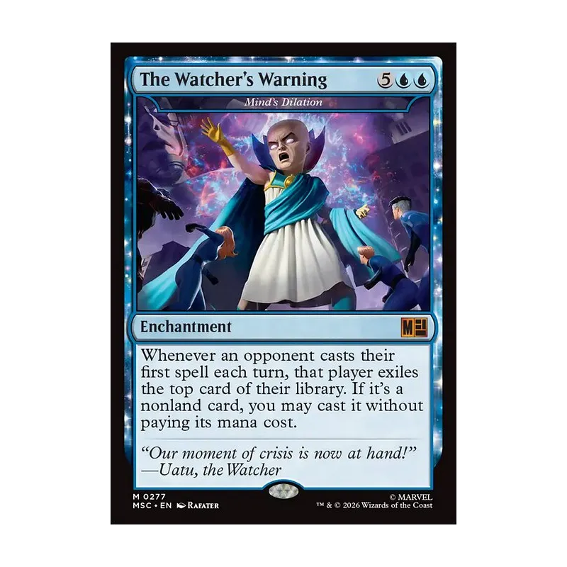 The Watcher's Warning / Mind's Dilation (Surge Foil) - Marvel Super Heroes Commander (Foil Near Mint)