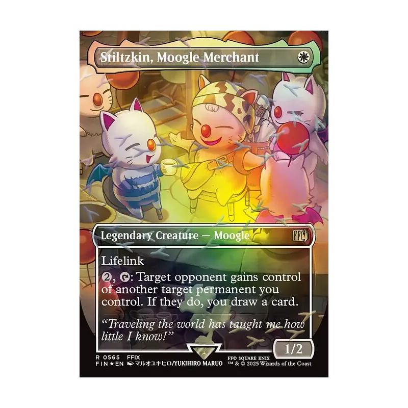 Stiltzkin, Moogle Merchant (Borderless) (Chocobo Track Foil) - Final Fantasy (Foil Near Mint)
