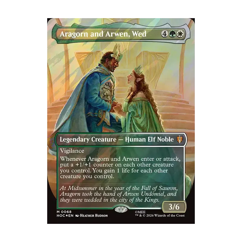 Aragorn and Arwen, Wed (Borderless) (Surge Foil) - The Hobbit Eternal (Foil Near Mint)