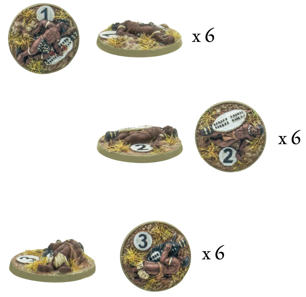 Black Powder Epic Battles: Zulu - Zulu Impi Casualty Markers (Preorder)