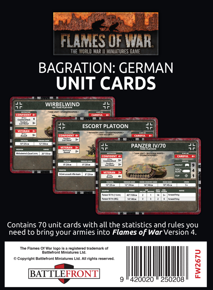 Flames of War WW2: Bagration German - Unit Cards