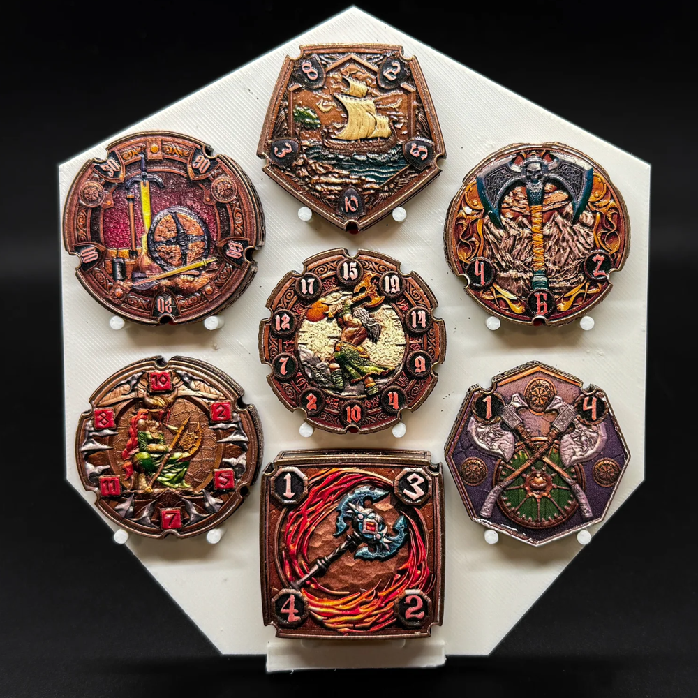 FlipDie Legends Metal Dice Coin Set: Barbarian (7) (Preorder)