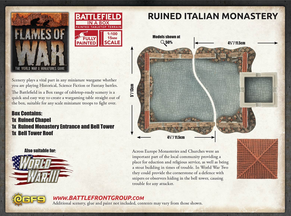 Flames of War: Battlefield in a Box - Ruined Italian Monastery