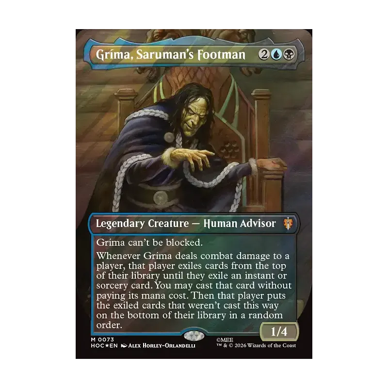 Grima, Saruman's Footman (Borderless) (Surge Foil) - The Hobbit Eternal (Foil Near Mint)