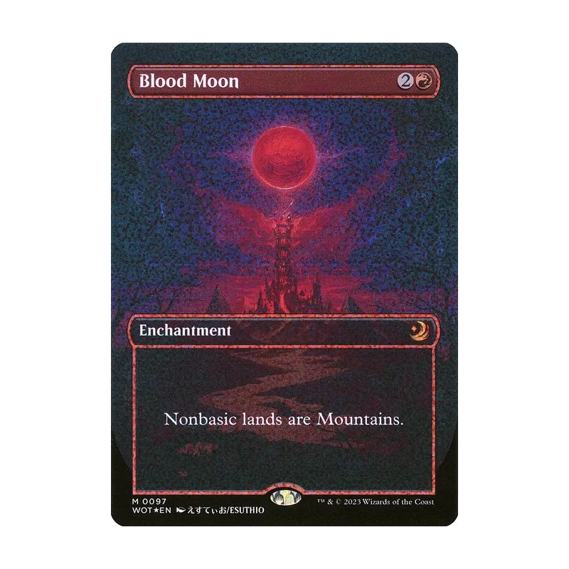 Blood Moon (Anime Borderless) (Confetti Foil) - Wilds of Eldraine: Enchanting Tales (Foil Near Mint)