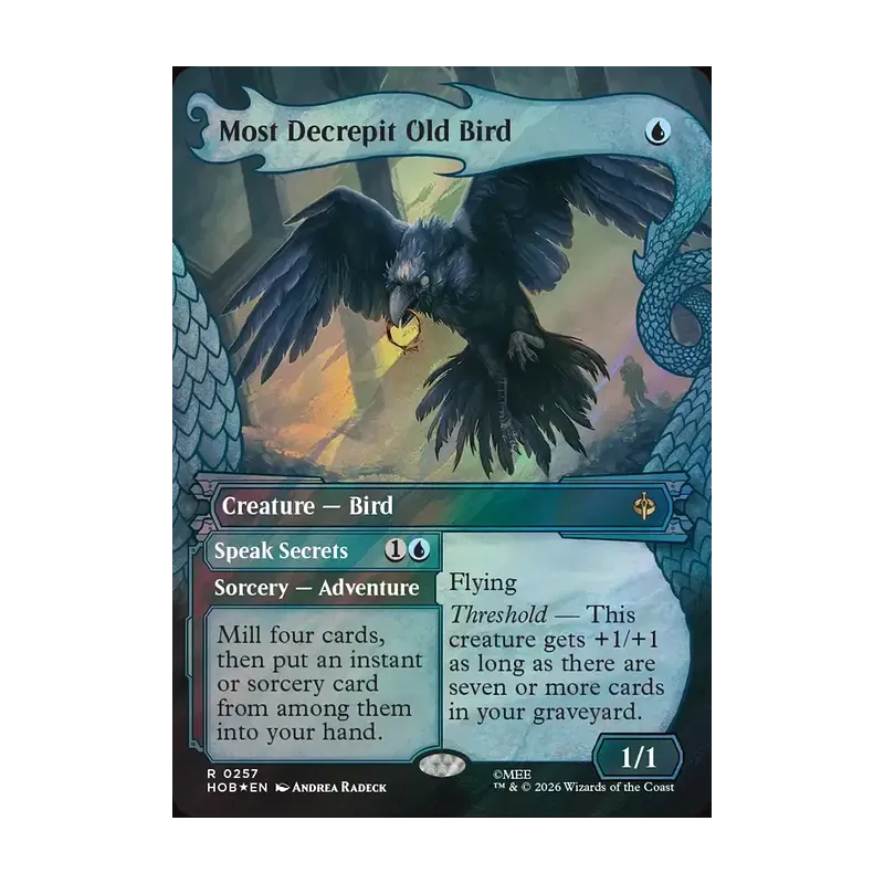 Most Decrepit Old Bird (Showcase) (Surge Foil) - The Hobbit (Foil Near Mint)