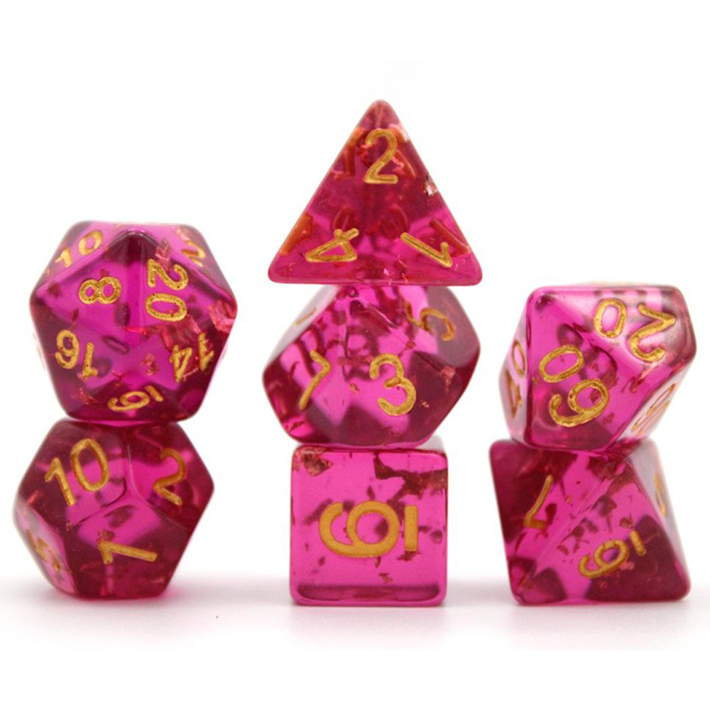 Game Plus Products 16mm Resin Dice: Copper Foil - Transparent Purple (7)