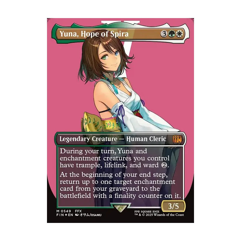 Yuna, Hope of Spira (Borderless) (Surge Foil) - Final Fantasy (Foil Near Mint)