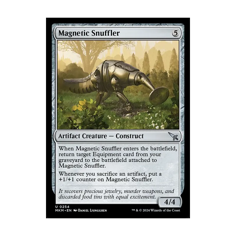 mtg murder card Magic The Gathering - Murders at Karlov Manor - Put a +1/+1 counter on target suspected creature you control Magnetic Snuffler | Murders at