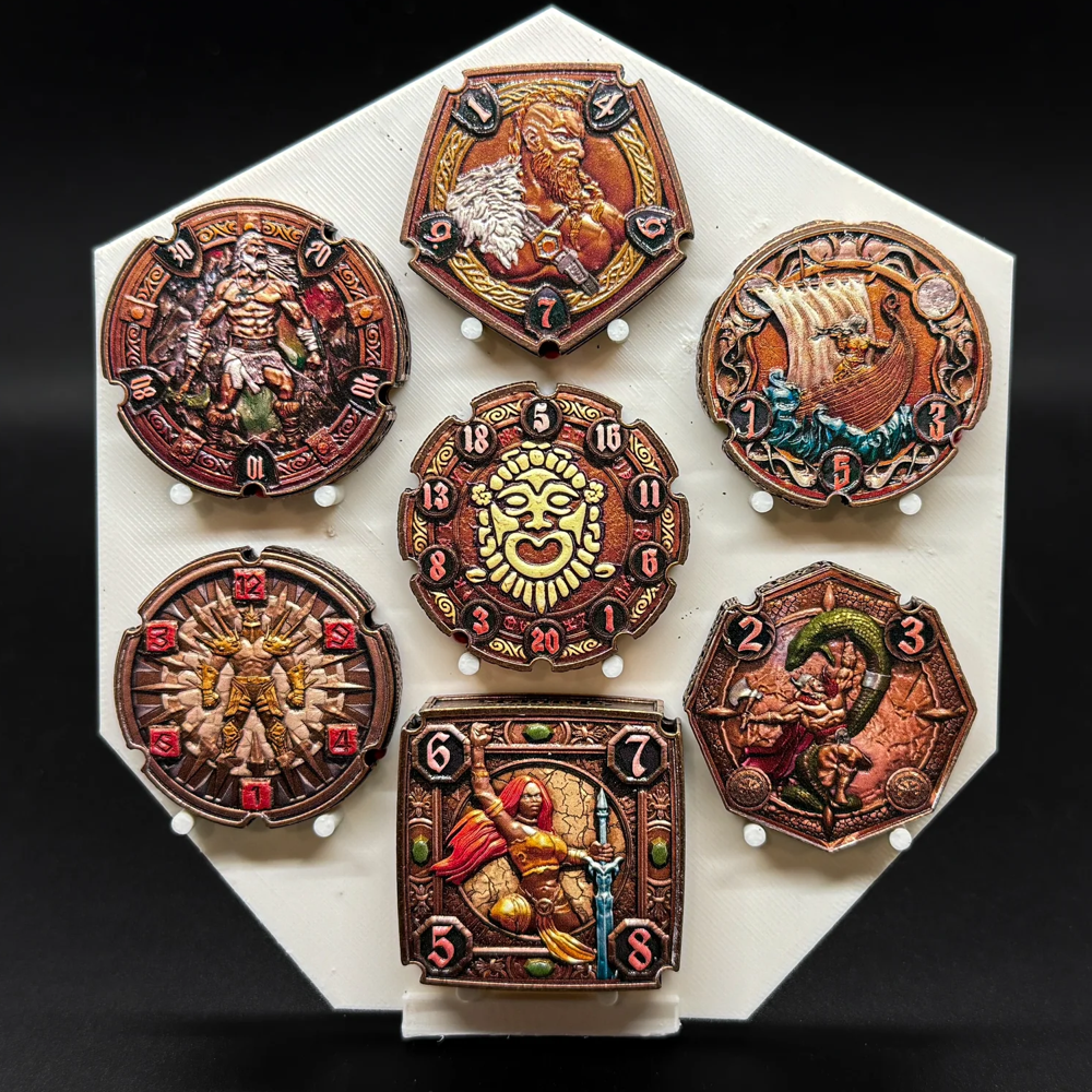 FlipDie Legends Metal Dice Coin Set: Barbarian (7) (Preorder)