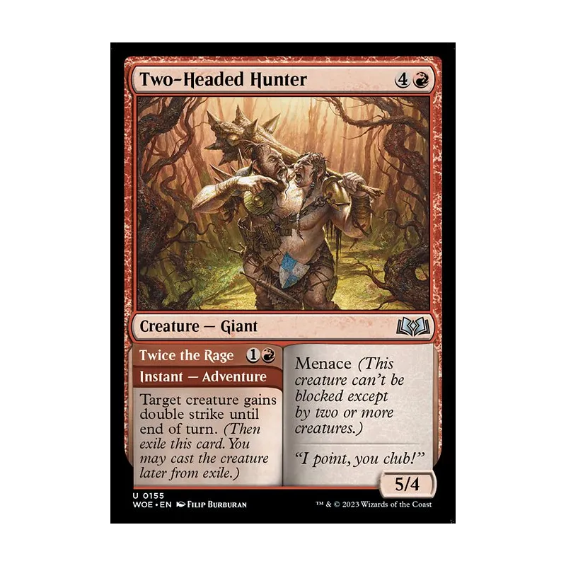 Two-Headed Hunter // Twice the Rage - Wilds of Eldraine (Near Mint)