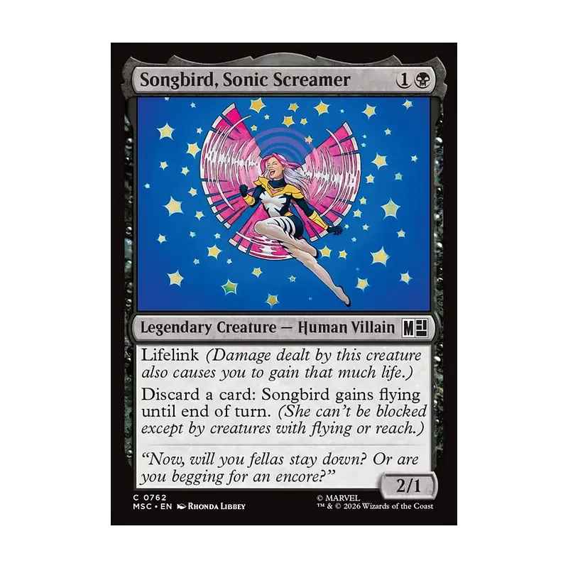 Songbird, Sonic Screamer - Marvel Super Heroes Commander (Near Mint)