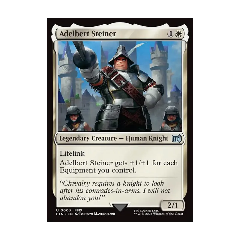adelbert steiner mtg card Lifelink Adelbert Steiner gets +1/+1 for each Equipment you control. Adelbert Steiner Final Fantasy
