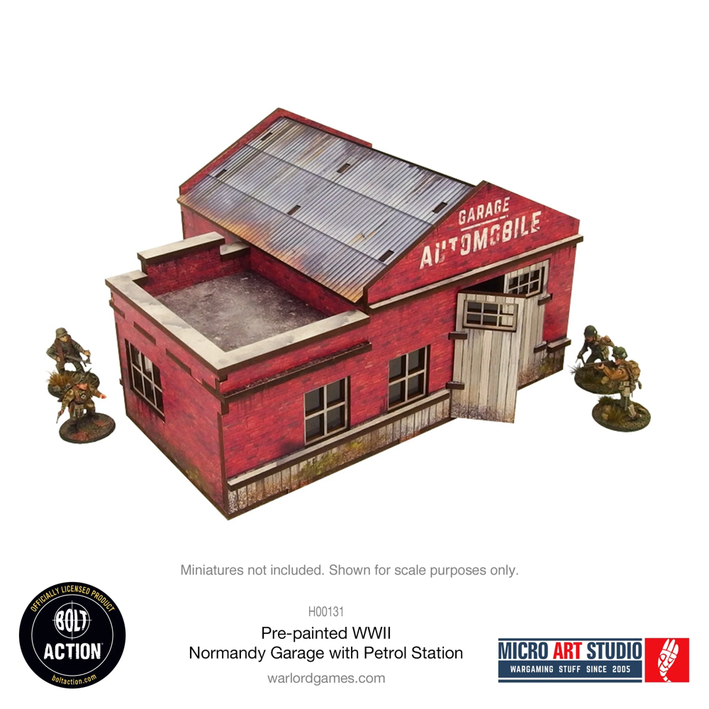 Bolt Action 3E: Pre-painted WW2 Normandy Garage with Petrol Station (Preorder)