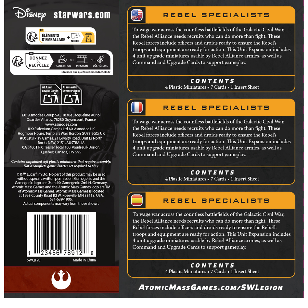 Star Wars: Legion - Rebel Specialists (Preorder)