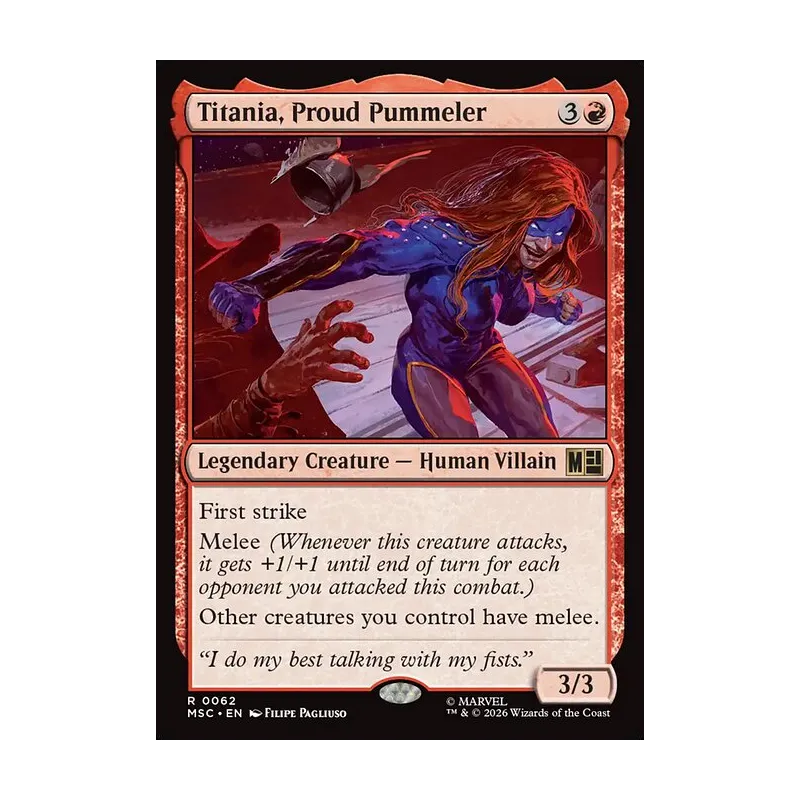 Titania, Proud Pummeler (Surge Foil) - Marvel Super Heroes Commander (Foil Near Mint)