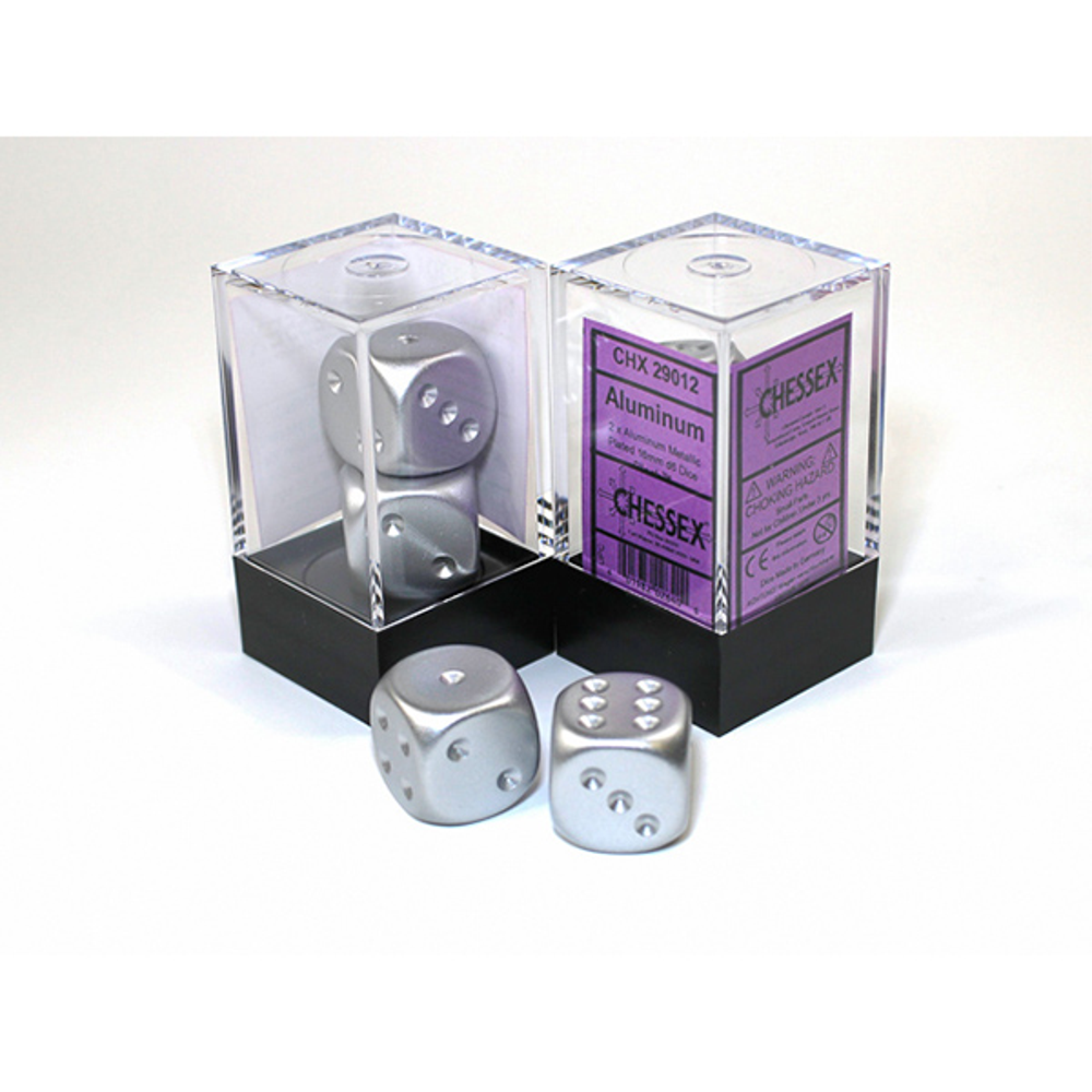 Chessex 16mm d6 Set: Aluminum Plated (2) (Preorder)