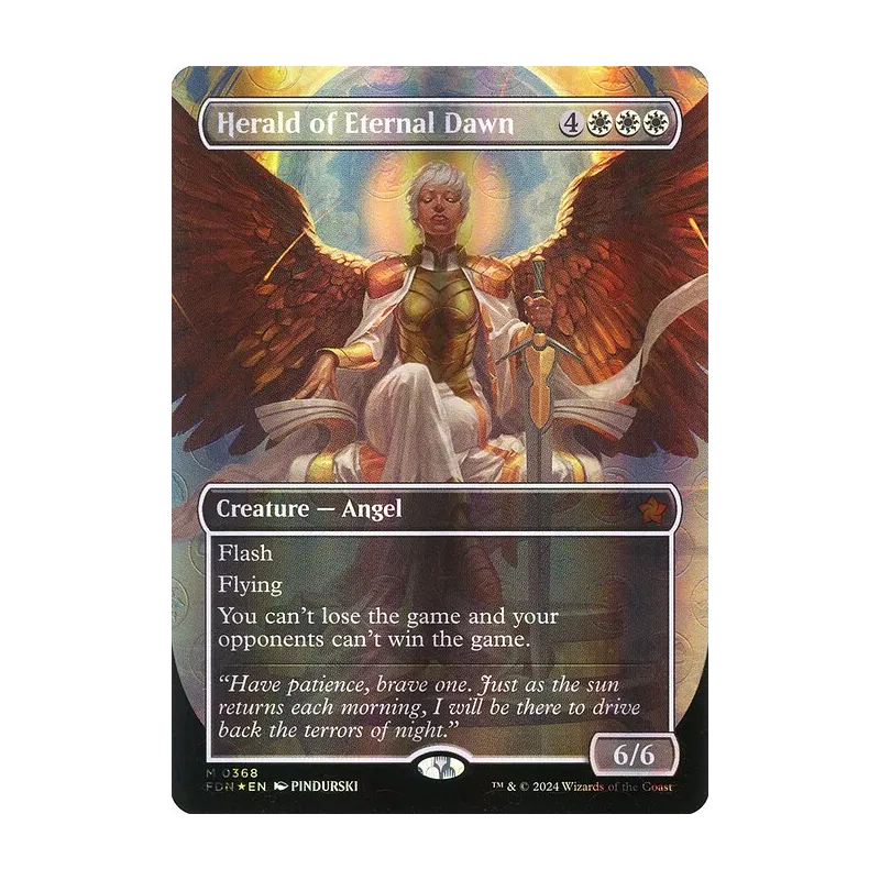 Herald of Eternal Dawn (Borderless) (Mana Foil) - Foundations (Foil Near Mint)