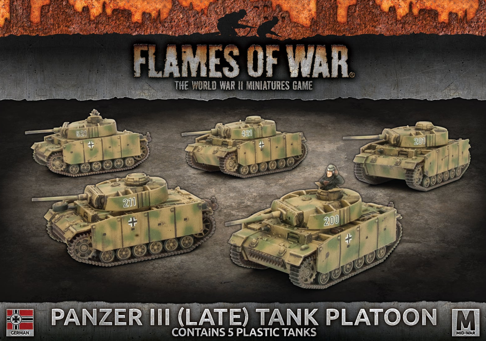 Flames of War WW2: German - Panzer III (Late) Platoon