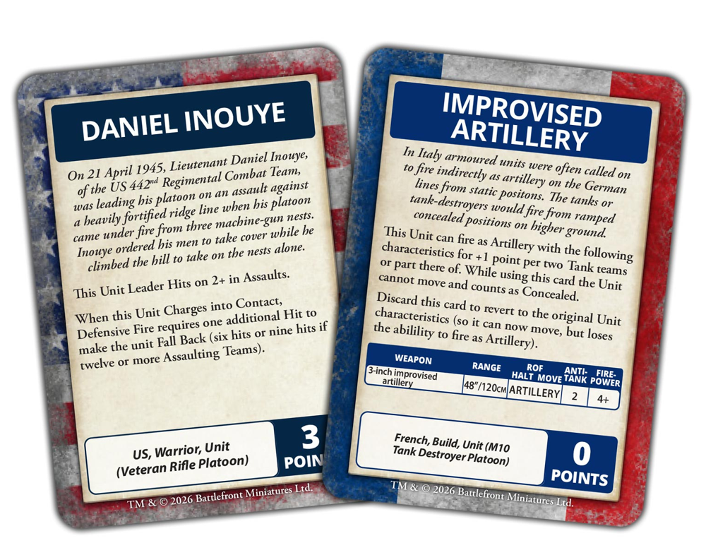 Flames of War WW2: Liberation of Italy - American & French Command Cards (Preorder)