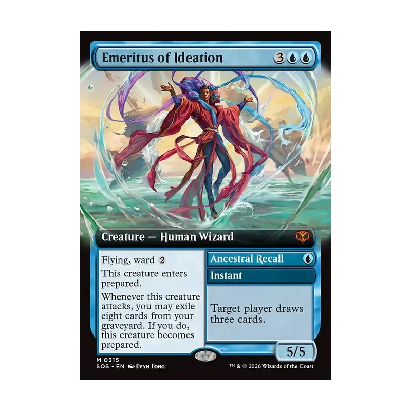 Emeritus of Ideation // Ancestral Recall (Extended Art) - Secrets of Strixhaven (Near Mint)